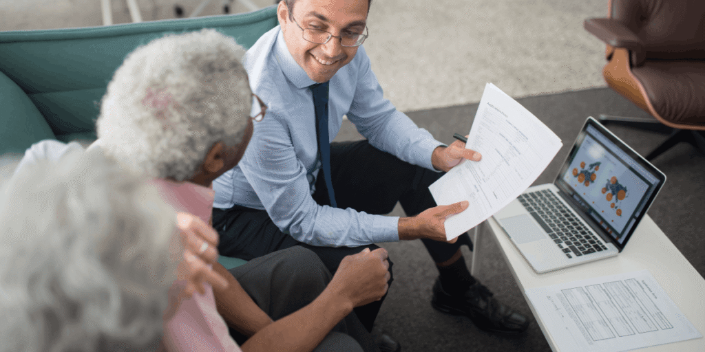 Client comparing insurance carriers, coverage limits, deductibles, and policy options.